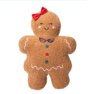 Gingerbread Plush with Red Bow